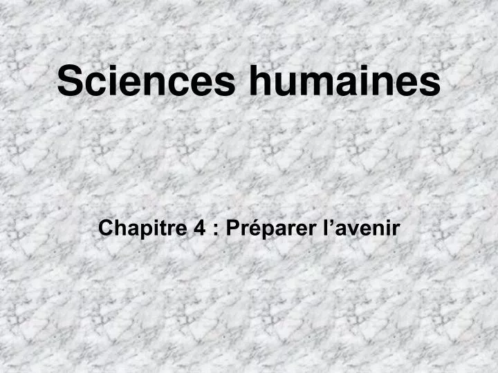 sciences humaines