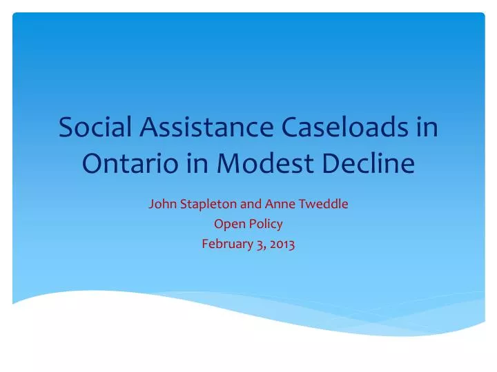 social assistance caseloads in ontario in modest decline
