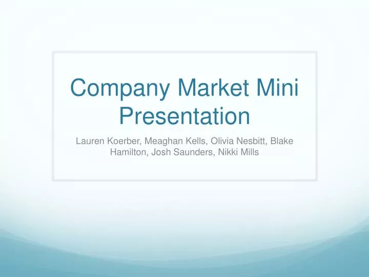company market mini presentation