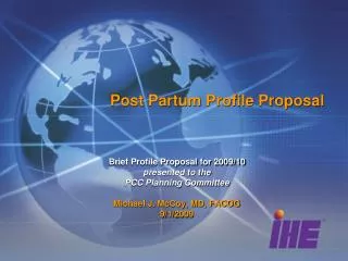 Post Partum Profile Proposal