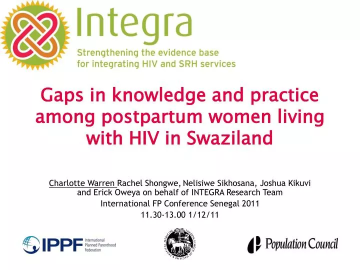 gaps in knowledge and practice among postpartum women living with hiv in swaziland