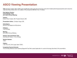 ASCO Viewing Presentation