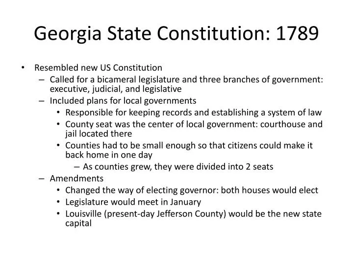 georgia state constitution 1789