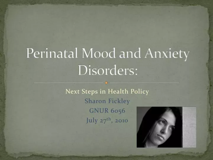 perinatal mood and anxiety disorders