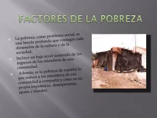 factores de la pobreza