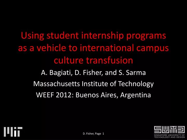 using student internship programs as a vehicle to international campus culture transfusion