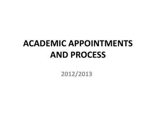 academic appointments and process