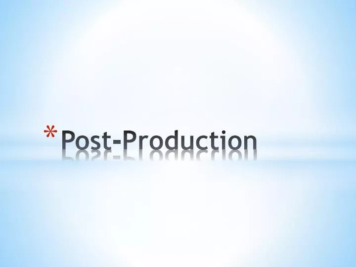 post production