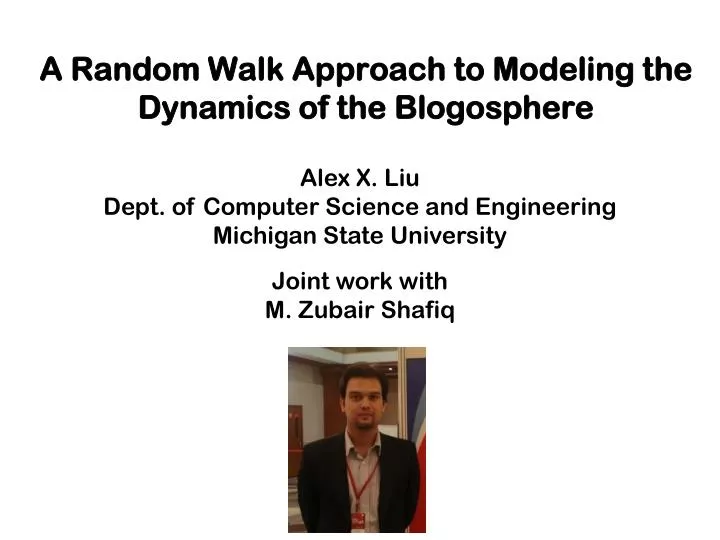 a random walk approach to modeling the dynamics of the blogosphere