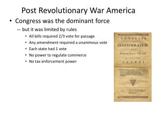 Post Revolutionary War America