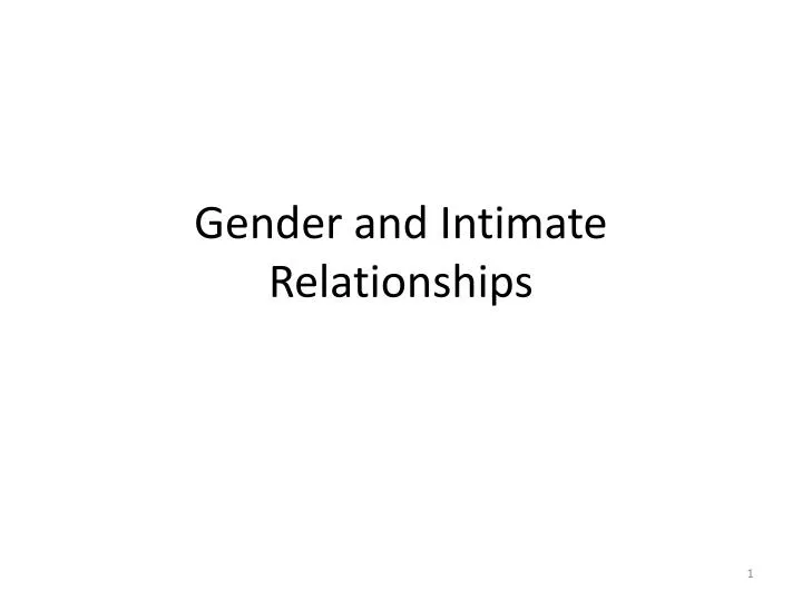 gender and intimate relationships