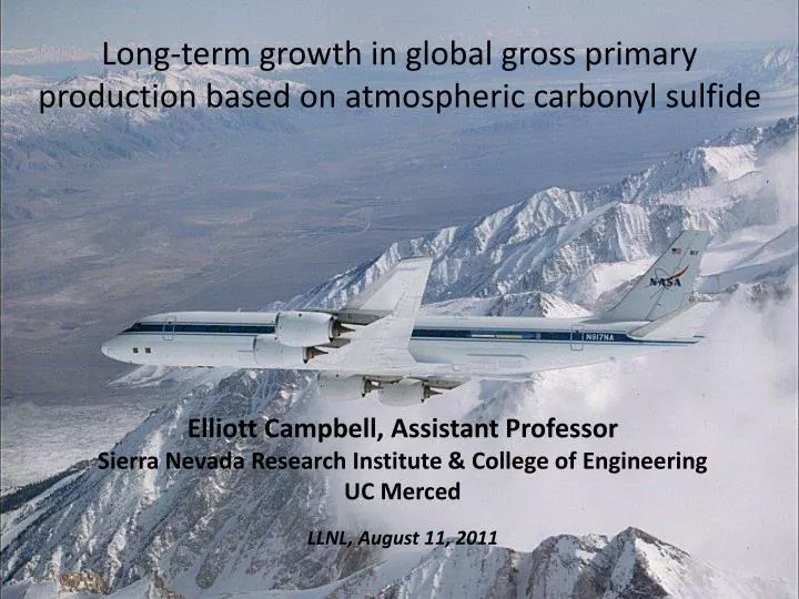 long term growth in global gross primary production based on atmospheric carbonyl sulfide