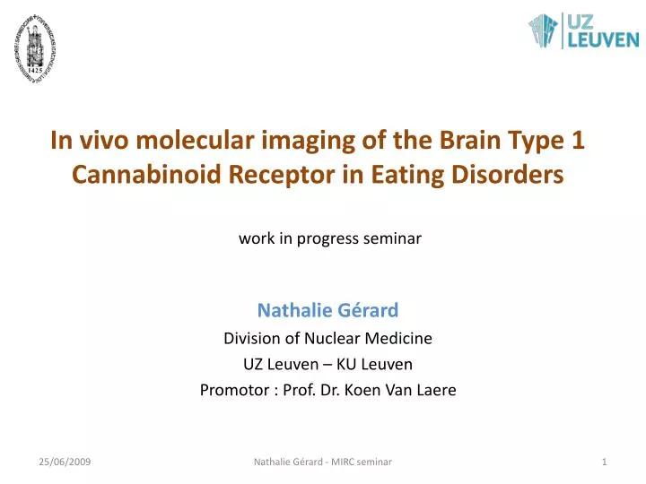 in vivo molecular imaging of the brain type 1 cannabinoid receptor in eating disorders