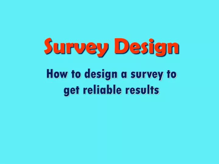 survey design