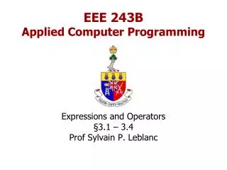 EEE 243B Applied Computer Programming