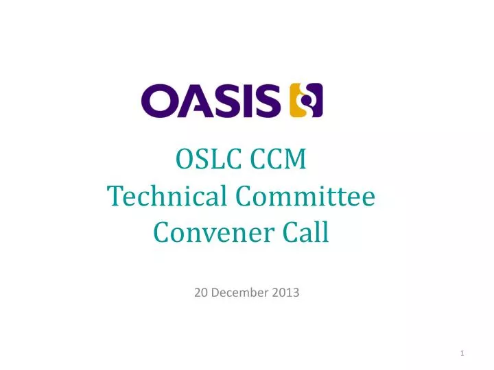 oslc ccm technical committee convener call