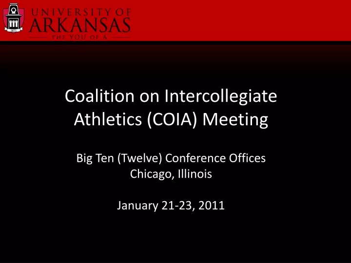 coalition on intercollegiate athletics coia meeting
