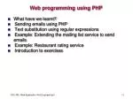 Web programming using PHP