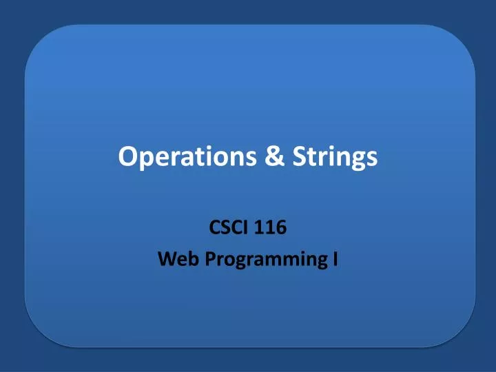 operations strings