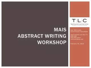 Mais Abstract Writing Workshop