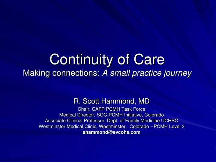 continuity of care making connections a small practice journey