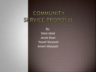 Community service proposal