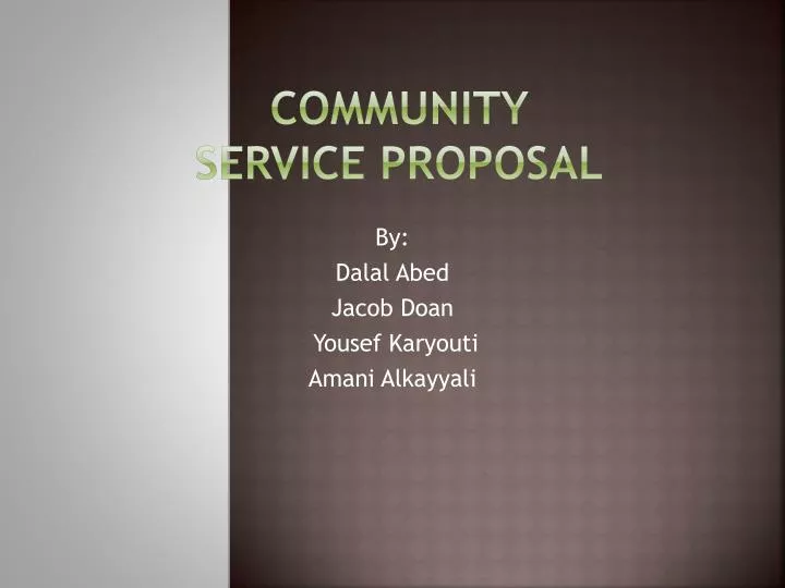 community service proposal