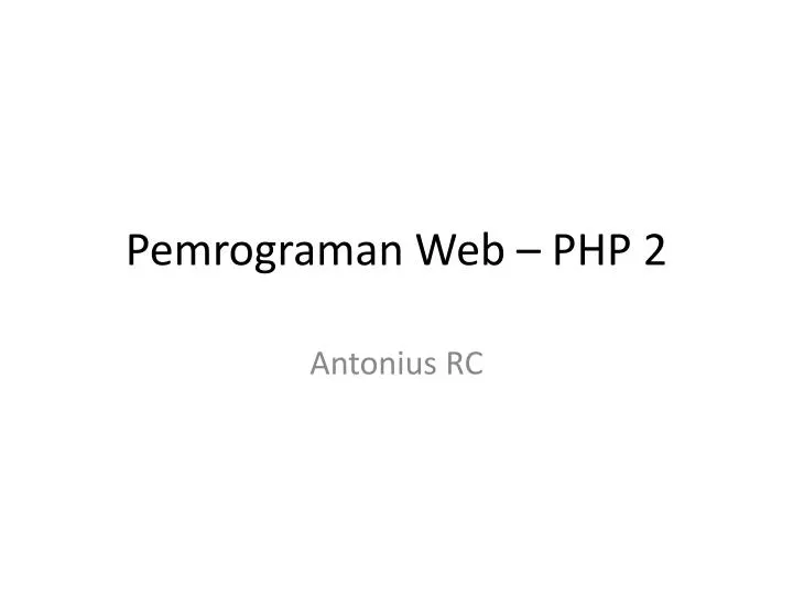 pemrograman web php 2