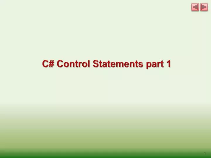 c control statements part 1