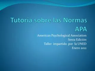 tutor a s obre las n ormas apa
