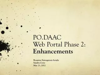 PO.DAAC Web Portal Phase 2: Enhancements