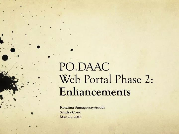 po daac web portal phase 2 enhancements