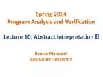 Advanced Abstract Interpretation: Lecture on Lattices, Domains, and Static Analysis Techniques - slide 1