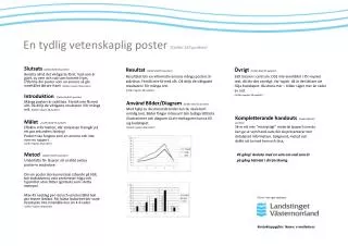 en tydlig vetenskaplig poster calibri 120 punkter