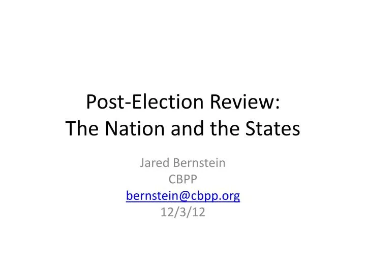 post election review the nation and the states