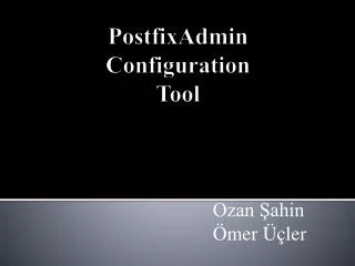 PostfixAdmin Configuration Tool