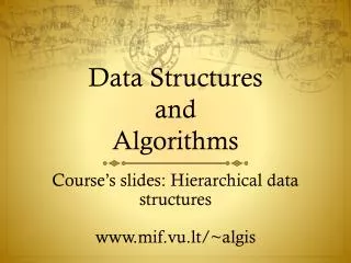 Data S tructures and Algorithms