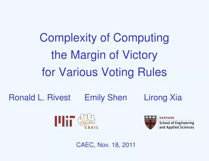complexity of computing the margin of victory for various voting rules