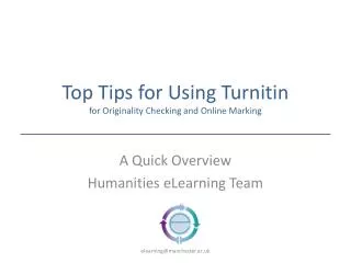Top Tips for Using Turnitin for Originality Checking and Online Marking
