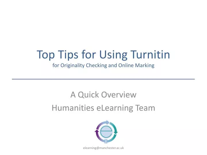 top tips for using turnitin for originality checking and online marking