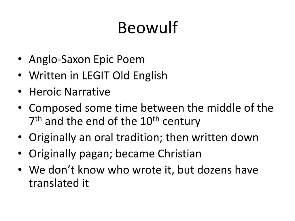PPT - Beowulf PowerPoint Presentation, free download - ID:1914294