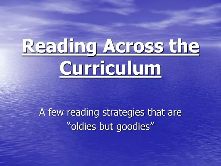 reading across the curriculum