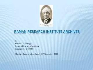 RAMAN RESEARCH INSTITUTE ARCHIVES