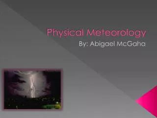 Physical Meteorology