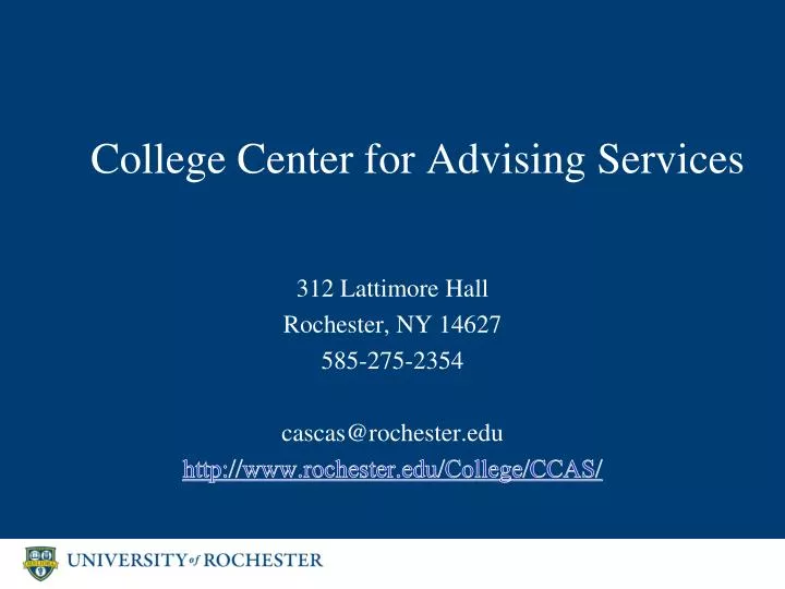 college center for advising services