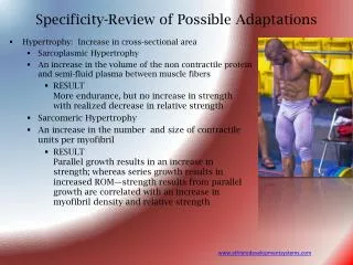 Specificity-Review of Possible Adaptations