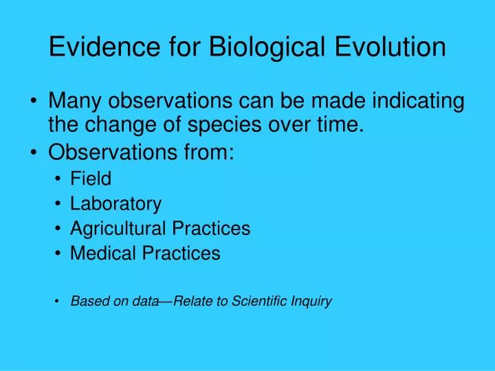 evidence for biological evolution