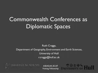 Commonwealth Conferences as Diplomatic Spaces