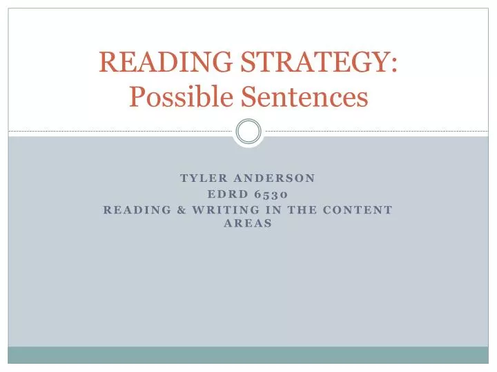reading strategy possible sentences