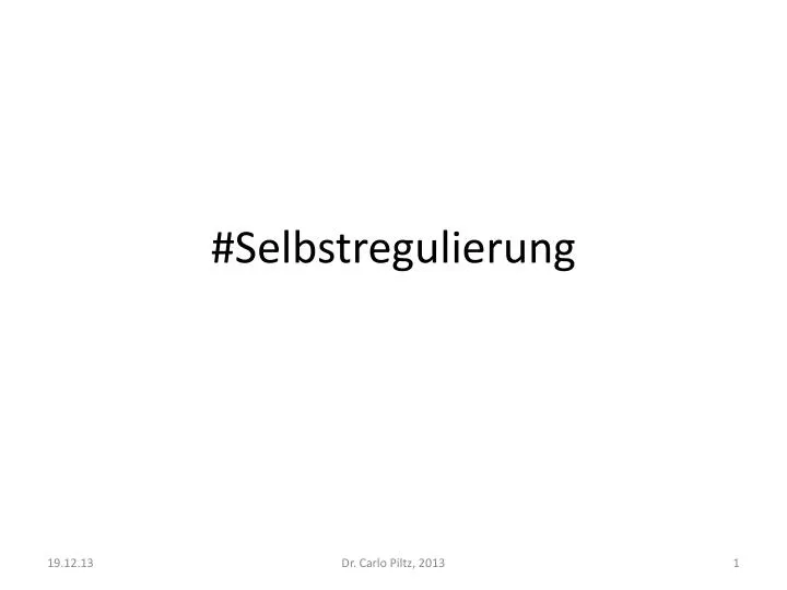 selbstregulierung